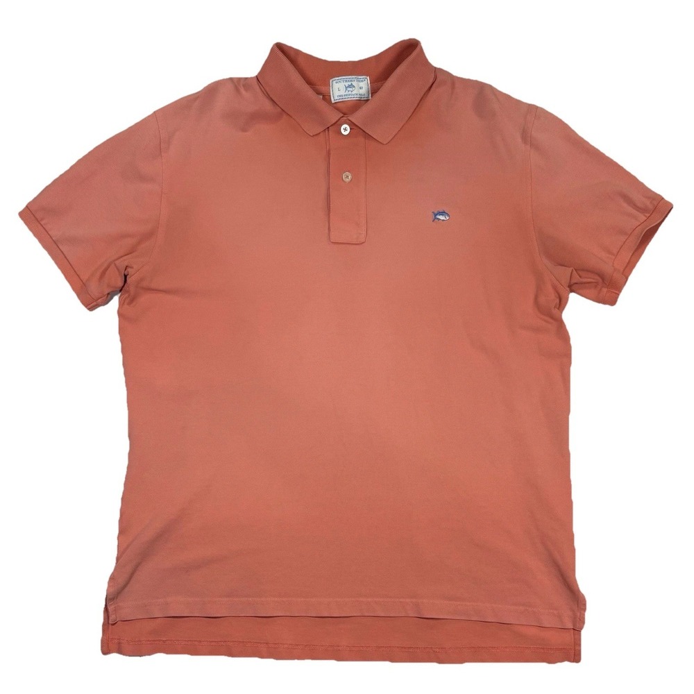 Southern Tide The SkipJack Polo Men's Size Large (40) Short Sleeve Coral